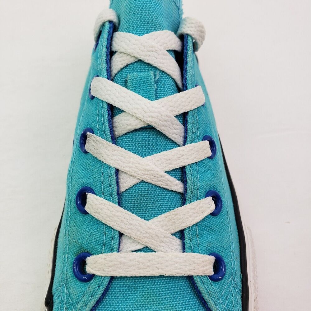Converse Chuck Taylor Boys Size 3Y Teal Blue White Low Top Sneaker Shoes - Picture 9 of 12